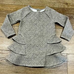 Cat & Jack girls’ long sleeve sparkle dress size 3T dress gray/silver sparkle dr